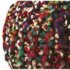 Homeroots 17 x 17 x 17 in. Boho Multi Color Rag Pouf Ottoman 388970